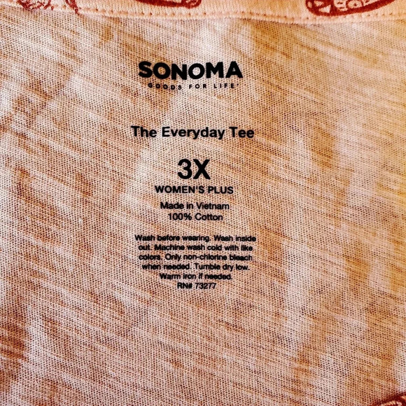 SONOMA | NWT Everyday V-Neck Tee w/ Bananas sz 3X - Picture 7 of 9